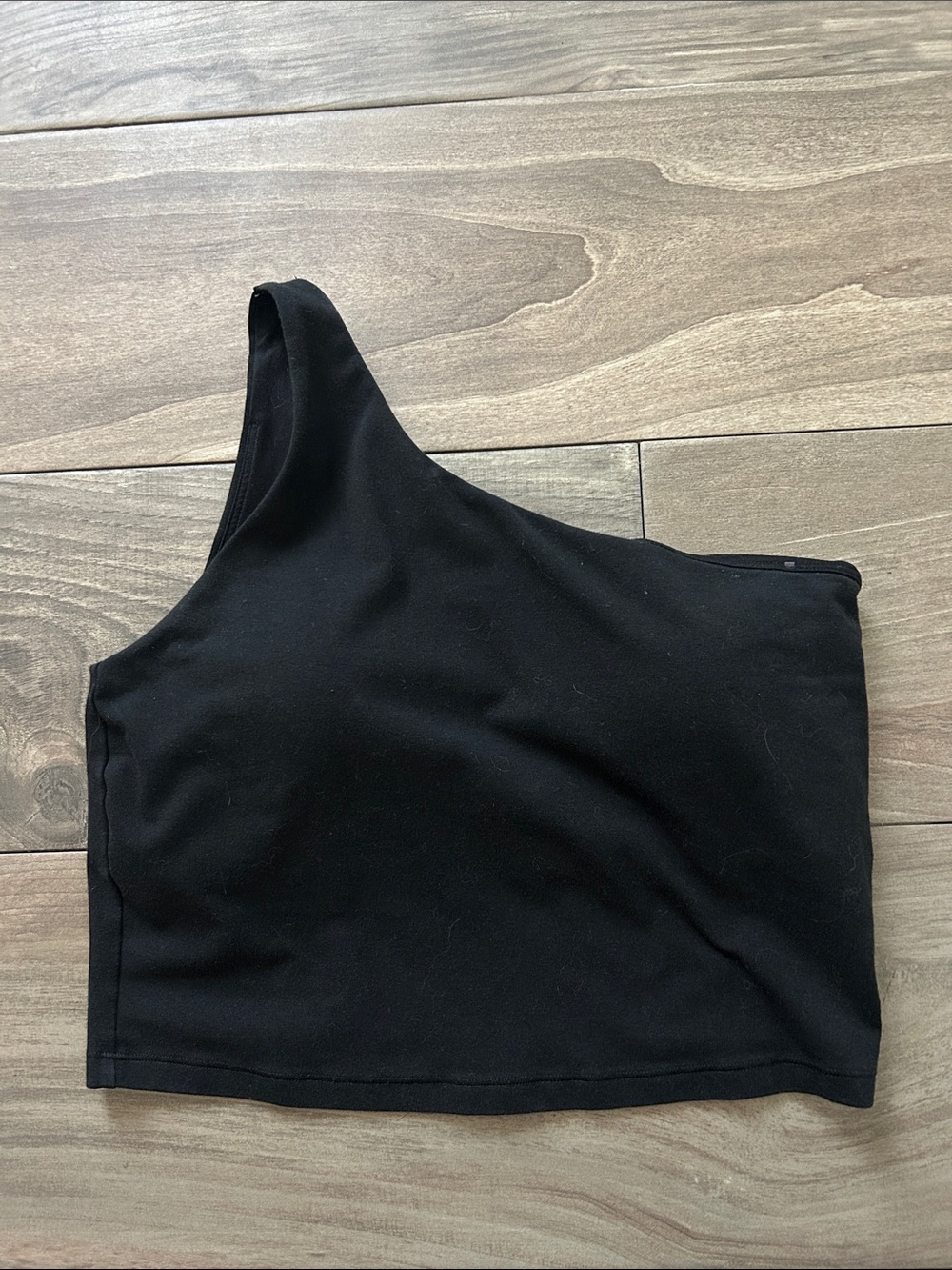 Black One-Shoulder Padded Top